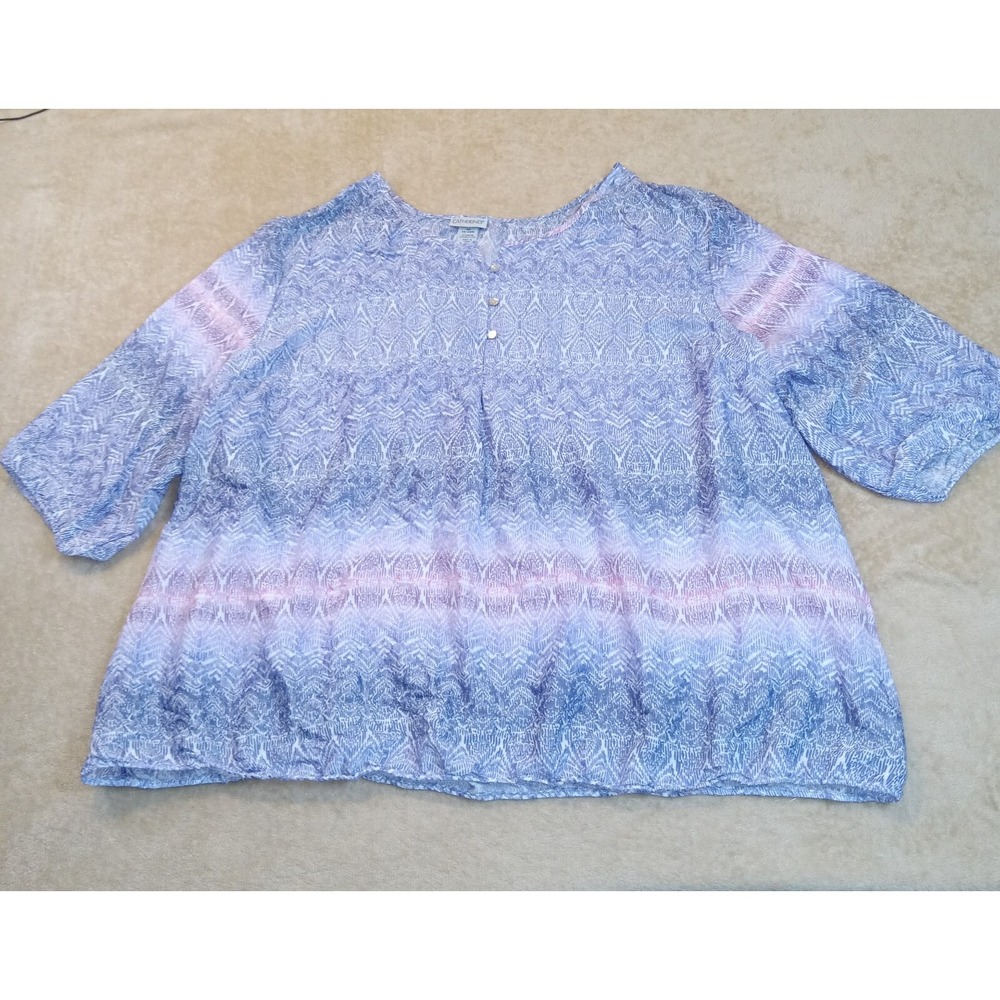 Catherines Short‎ Sleeve Sheer Blouse Lightweight Purple Size 3X 26/28W